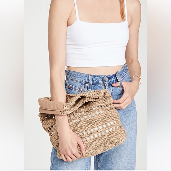 nannacay Handbags - NANNACAY Brazil *Cilbene* brown crochet leather beach boho bag